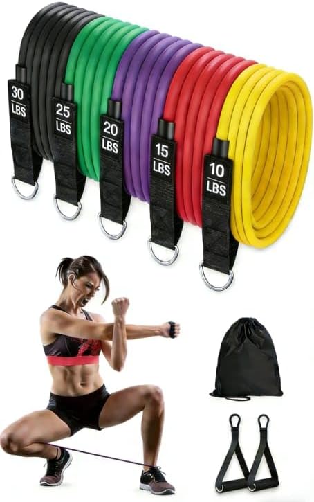 Ab Roller Home Gym Equipment – 4 Wheels Ab Wheel Muscle Roller with LCD Screen, 5Pcs Resistance Bands, Ankle Straps, Door Anchor, Handles, Travel Bag – Comfortable Elbow Support with Non-Slip Handles