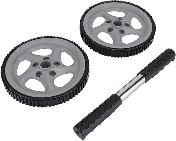 Veemoon Portable Dual Wheel Ab Roller Wheel for General Use Core Workout with Non-slip Handles Abdominal Training Equipment for Men and Women