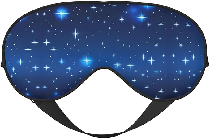 Blue Star Pattern Head-Mounted Double-Sided Light-Blocking Sleeping Eye mask to Protect Eyes and Relieve Eye Fatigue