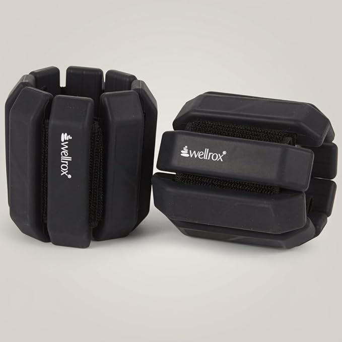 Wellrox Weighted Bangles – Adjustable Ankle and Wrist Weights for Women & Men – Set of Ankle Weights 2 lbs (1 lb Each Wrist Weight) | Weighted Arm Bands for Pilates, Yoga, Running & Walking