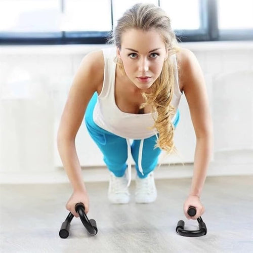 1 Pair S-Shaped Push Up Bars Non-Slip Push Up Stands Sweat Absorbent Foam Handles Floor Strength Training Equipment for Men Women Home Gym