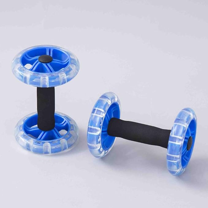 Device Ab Roller Wheel Abdominal Exercise Roller Abdomen Training Wheel Gym Workout Equipment for Fitness Use Blue Dumbbels