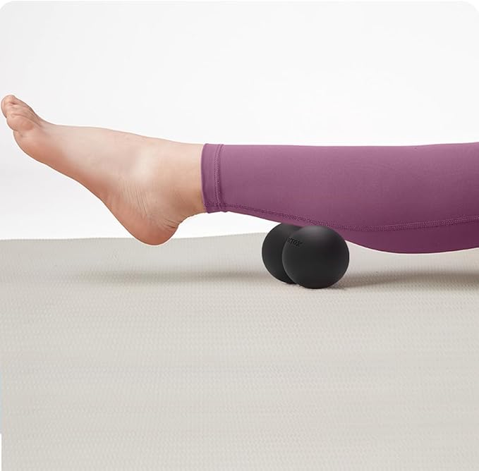 Peanut Massage Ball,Double Lacrosse Ball for Neck Sore Muscles,Medium Density Myofascial Release Massager Ball for Deep-Tissue Massage Muscle Knots Yoga Therapy(Black)