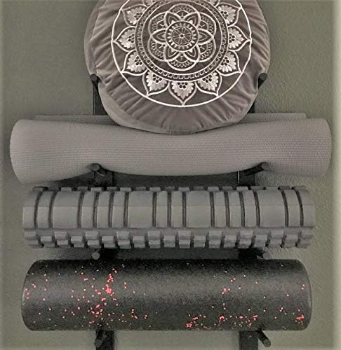 Sportify Classy Wood Foam Roller & Yoga Mat Storage Rack. Holds 4, 8, 12 etc. Sold by The Pairs and no. of Pairs You get Determines no. of mats/Rollers You Hold. Easy Wall Mount & Hardware. Black.