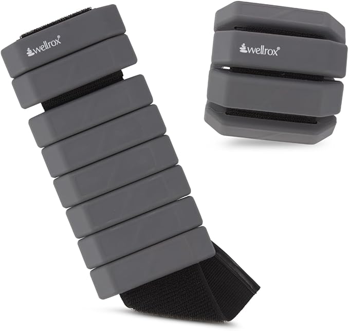 Wellrox Weighted Bangles – Adjustable Ankle and Wrist Weights for Women & Men – Set of Ankle Weights 2 lbs (1 lb Each Wrist Weight) | Weighted Arm Bands for Pilates, Yoga, Running & Walking