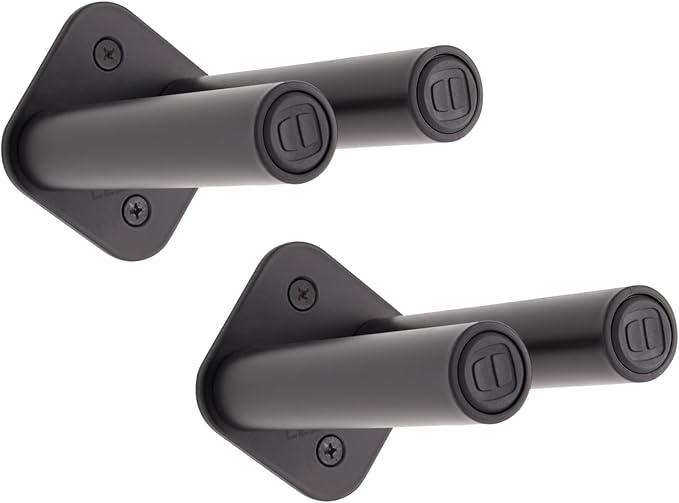 Les Mills™ Wall Storage Rack for Exercise Equipment, Set of 2 Racks Totaling 4 Prongs for Hanging