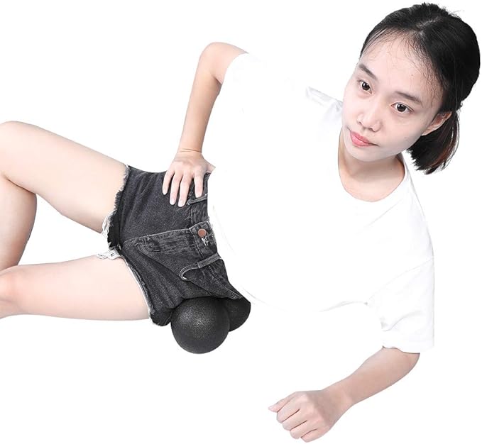 Peanut Massage Ball Roller, 24 * 12cm EPP Yoga Foam Roller Massage Ball Double Lacrosse Ball Body Muscle Stress Relief Tool Manual Massager Equipment Tool for Deep Tissue Muscle Recovery