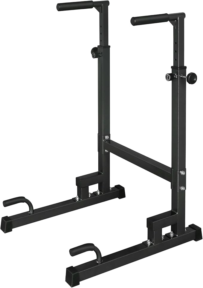 Portable Pull Up Dip Bar, Sturdy Dip Station with Adjustable Height, Multi-Function Parallel Bars for Home Gym Strength Training, Home Fitness Equipment with Soft Grip