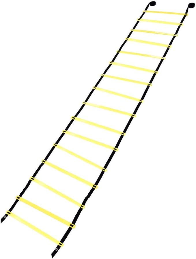BAFOVY 16 Rung Agility Ladder, Adjustable Flat Plastic Rungs with Durable Nylon Straps, for Football Rugby Tennis Baseball Speed Training