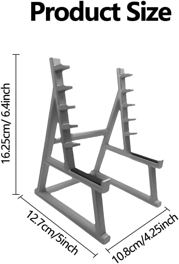 EKDJKK Squat Rack Pen Holder, Modern A-Frame Style, Gray Plastic, Fun Desk Gym Decor with Weights & Barbells