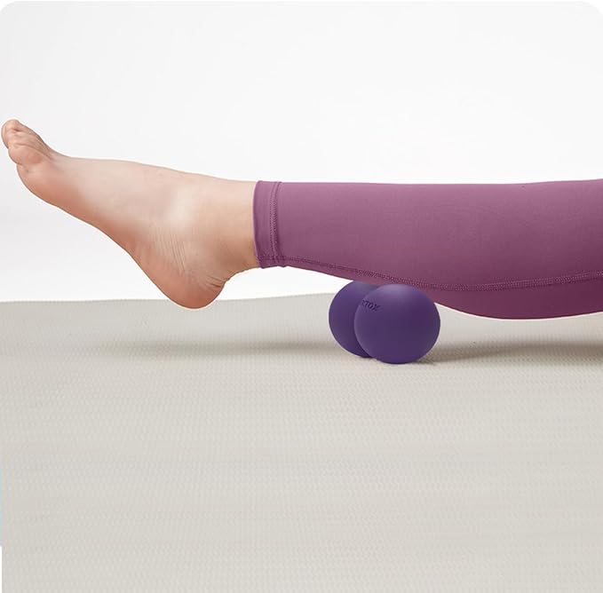 Peanut Massage Ball,Double Lacrosse Ball for Neck and Back,Medium Density Myofascial Release Massager Ball for Deep-Tissue Massage Muscle Knots Yoga Therapy(Purple)