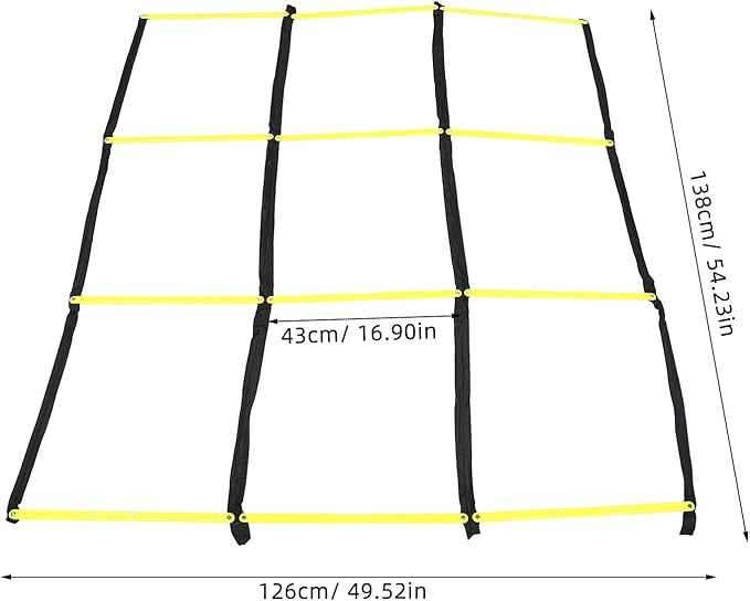 Kisangel Football Ladder: Nine-Square Agility Ladder for Soccer Training - Athletic Speed Training Tool for Footwork - Football Agility and Fitness Workouts Supply