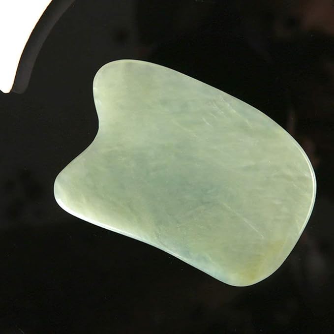 Jade Gua Sha Scraping Massage Tool, Premium Nepherite Jade Stone, Hand Made Great Guasha Tool for ASTYM,Myofascial Release | Helps Reduce Muscles Soreness, Pain Relief | Smooth Thin Edge