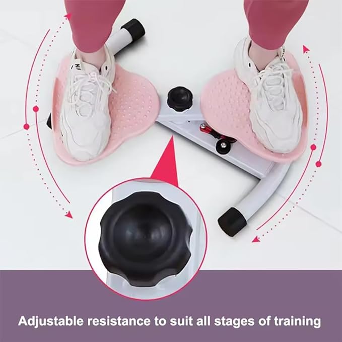 Waist Twister Machine, Pilates Twister with Digital Display, Adjustable Exercise Twist Board for Women Men, Home Noiseless Abs Waist Training Exercise Equipment with Resistance Bands