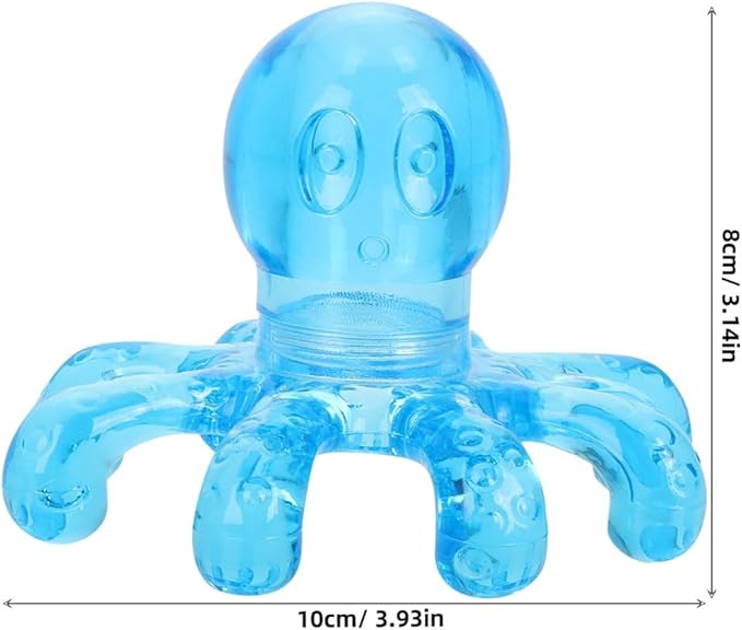 Octopus Massager 2 Pack Portable Handheld Scalp and Body Massage Tool Self Pressure Point Tool 3.93 Inch for Neck Head Relaxation, Blue
