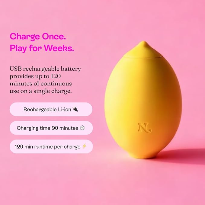 Hello Nancy Massager Device for Women, Handheld Air Suction with 12 Intensities, Discreet Lemon Shape for Comfort and Relaxation, Compact Travel Friendly Massager for Daily Wellness and Stress Relief