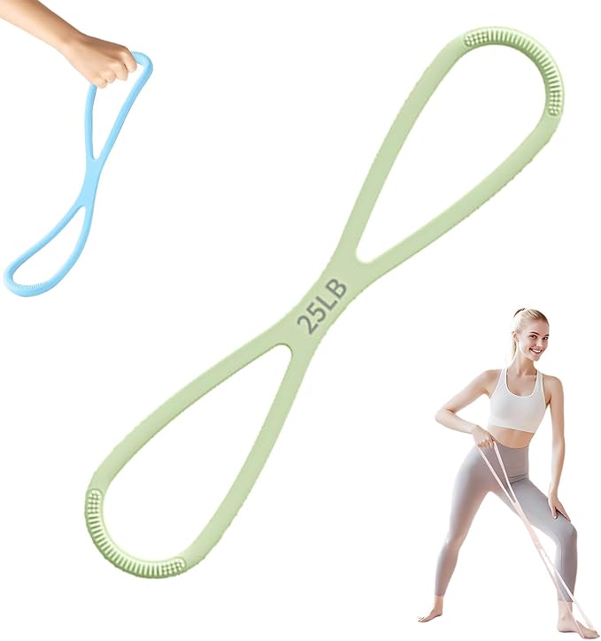 2026 New Figure 8 Resistance Bands with Handles | 3-Level Strength Training Bands for Women & Men | Ideal for Arm, Back, Shoulder Workouts, Yoga & Pilates