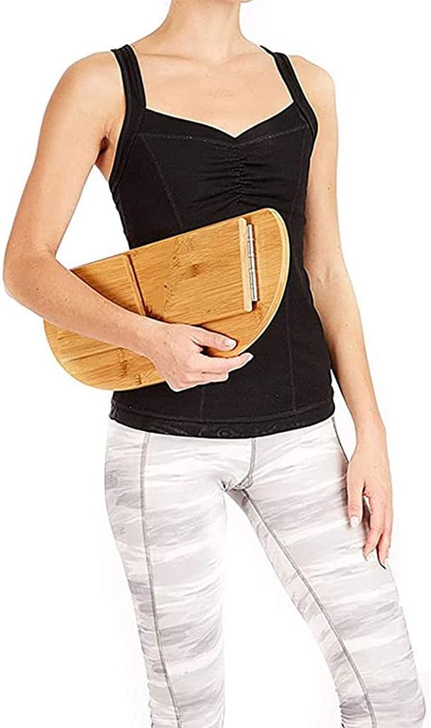 Foldable Meditation Bench Portable Kneeling Chair (18" W x 7.5”L) Yoga Stool from Bamboo with Travel Bag