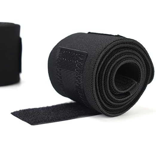 Weightlifting Elbow Wraps (1 Pair) - 90CM（35.4" ） Adjustable Compression Elbow Strap - Joint Support, Powerlifting & Gym Workouts (Men & Women) (Black)