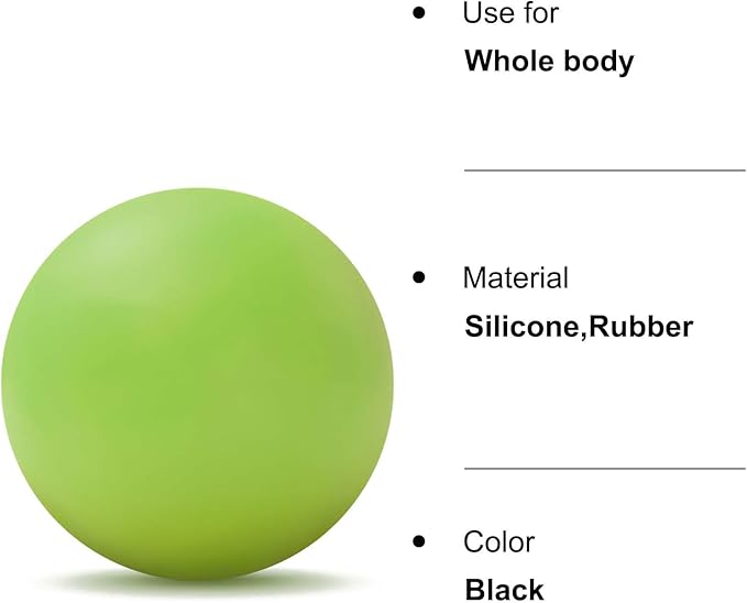 WOVTE Massage Lacrosse Ball for Sore Muscles, Shoulders, Neck, Back, Foot, Body, Deep Tissue, Trigger Point, Muscle Knots, Yoga and Myofascial Release (Green)