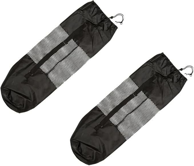 2 Pcs Yoga Mat Mesh Bags Portable Exercise Yoga Mat Carriers Large Yoga Mat Storage Bags with Adjustable Strap