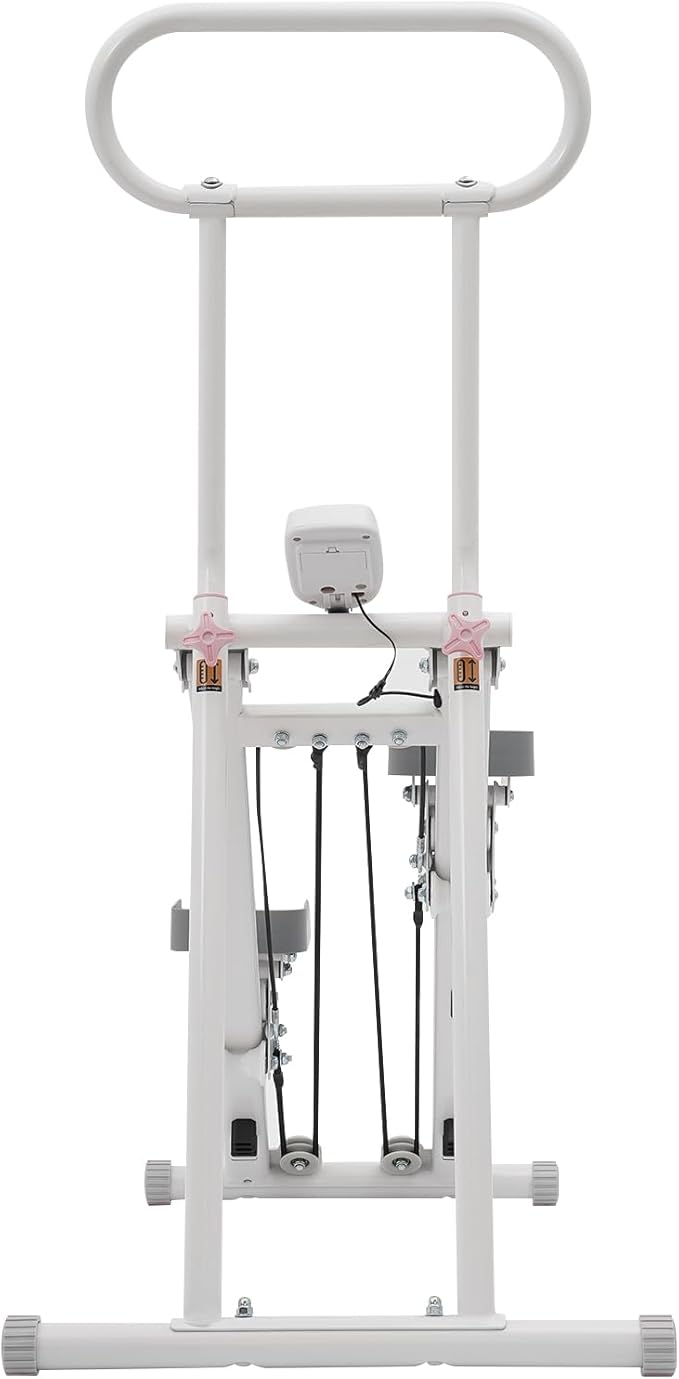 Stair Stepper for Home Gym, Vertical Climber Machine with Adjustable Handrail Height, Folding Vertical Climber Step Fitness Equipment with LCD Screen for Bedrooms Apartments