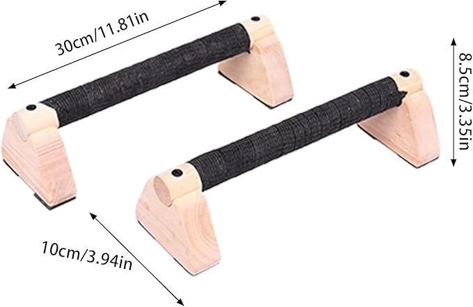 Push up Bars for Men - Parallettes Bars Pushup Handles Stands - 2X Workout Equipment with Ergonomic Wooden Grips for Calisthenics, Fitness Training