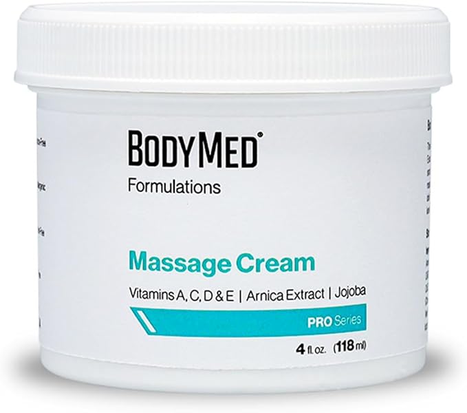 BodyMed Formulations Massage Cream, 4 oz. – Fragrance-Free, All-Natural Cream for Massage Therapy – Leaping Bunny Certified – with Arnica Extract & Jojoba – Non-Staining, & Paraben Free