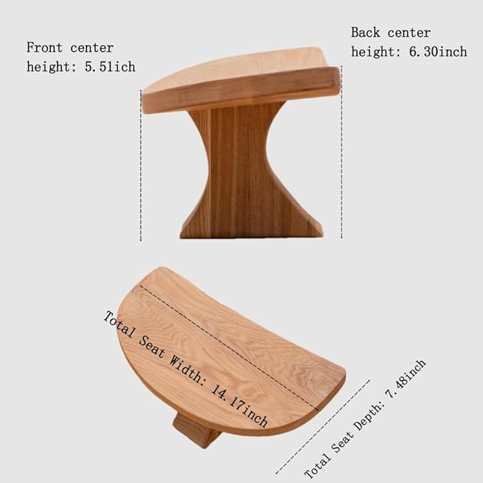Meditation Bench,No Assembly Required Prana Yoga Meditation Stool,Wooden Kneeling Ergonomic Seiza Seat,Seiza Prayer Bench