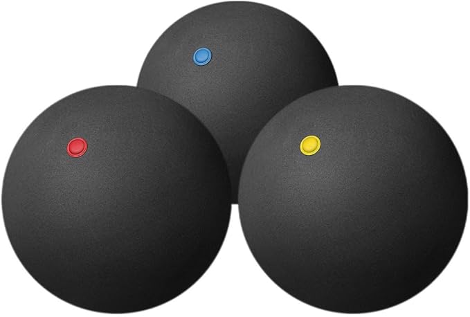 Kisangel 3Pcs Single Dot Training Balls Rubber Racquetballs High Bounce Practice Balls for Indoor Outdoor Squash Training