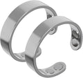 Stainless steel lymphatic magnetic therapy ring, adjustable fatigue relief sleep magnetic finger ring, open magnet unisex ring