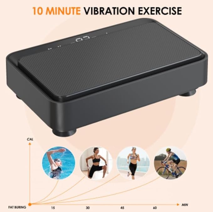 Vibration Plate Machine with Resistance Bands - 99 Speed Levels, 450LBS Capacity, Remote Control , Full Body Workout for Weight Loss & Lymphatic Drainage