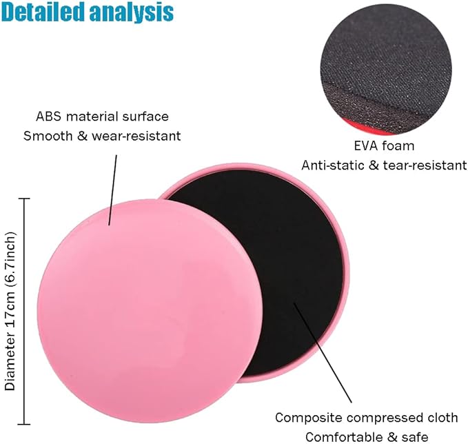 Core Sliders for Working Out, 4 Pieces Gliding Discs Dual Sided Exercise Core Sliding Discs on Carpet Floor for Home Abs Glutes Workout Sport Fitness