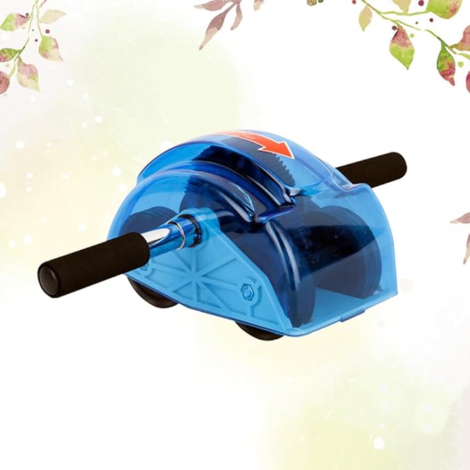 VALICLUD Four-wheeled Ab Roller with Mechanical Gear, Blue Abdominal Exercise Wheel for Home Fitness, Muscle Strength Training Equipment for Core Workout and Physical Training