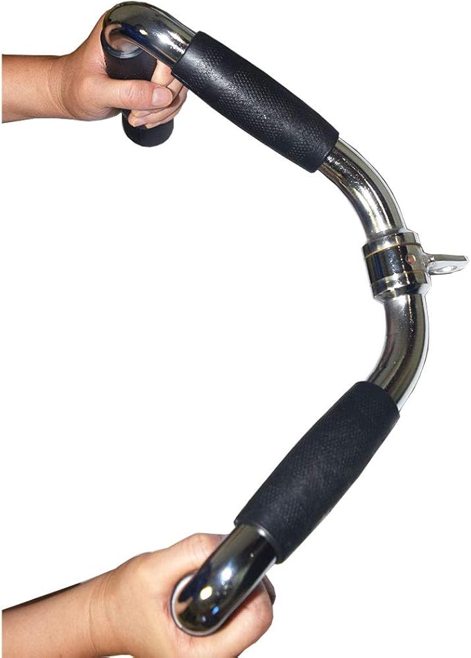 qibylift Barbell Multi-Exerciser Cable Attachment For Cable Machines, Lat Pull Down Bar Cable Machine Attachments, Tricep Press Down Bar, Revolving Straight Curl Pulldown Bar with Rotating & Rubber Handle Grips