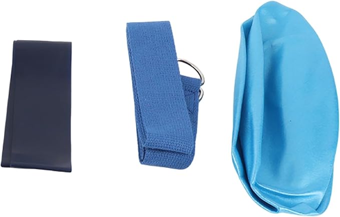 5 Piece Yoga Set, Yoga Blocks with Stretch Belt, Latex Towel, and Yoga, Complete Workout Kit for Home Gym, Yoga and Pilates, Blue