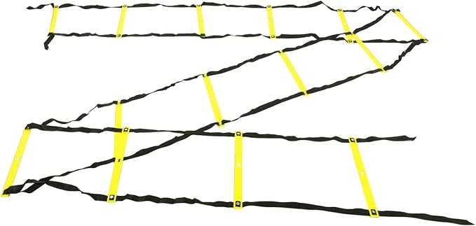 7M 14 Rung Agility Speed Ladder Stairs, Adjustable Training Ladder for Soccer Football Fitness, Non - Slip PP Agility Ladder with Angle Mark for Athletes and Coaches