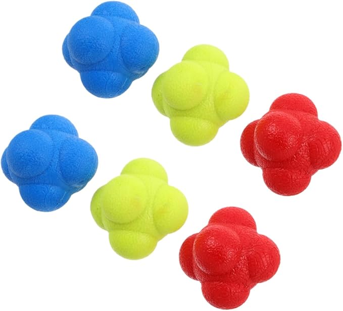Totority 6pcs Reflex Training Balls Hand Eye Coordination Tool for Sports Improve Reaction Speed Versatile for Basketball Tennis Wrestling Durable Elastic Design