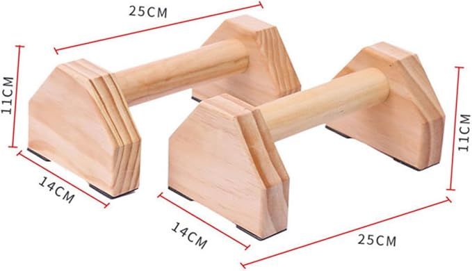 CHILDWEET Solid Wood Handstand Bar and Push-up Bracket Set, Muscle Training Fitness Equipment with Non-slip Base for Home Calisthenics and Strength Workouts