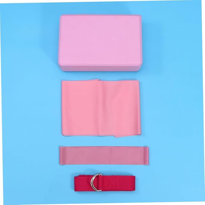 POPETPOP 4pcs Yoga Tool Kit Resistance Ring Latex Pull Towel and Stretch Band Essential Yoga Accessories for Home Gym for Stretching and Fitness