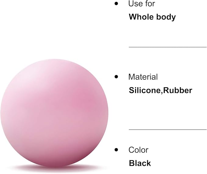 WOVTE Massage Lacrosse Ball for Sore Muscles, Shoulders, Neck, Back, Foot, Body, Deep Tissue, Trigger Point, Muscle Knots, Yoga and Myofascial Release (Pink)