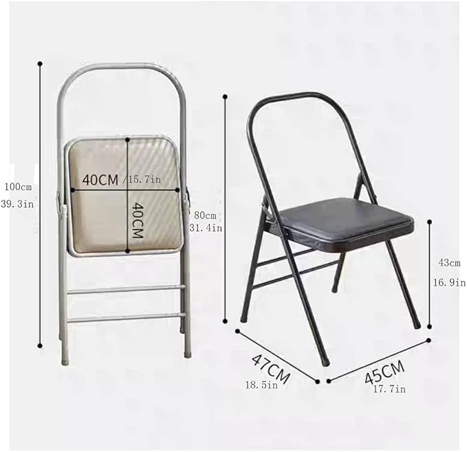 Pilates Yoga Chair,Backless Yoga Chair Prop,Yoga Chair Iyengar,Yoga Inversion Chair,Metal Folding Chair,Brown