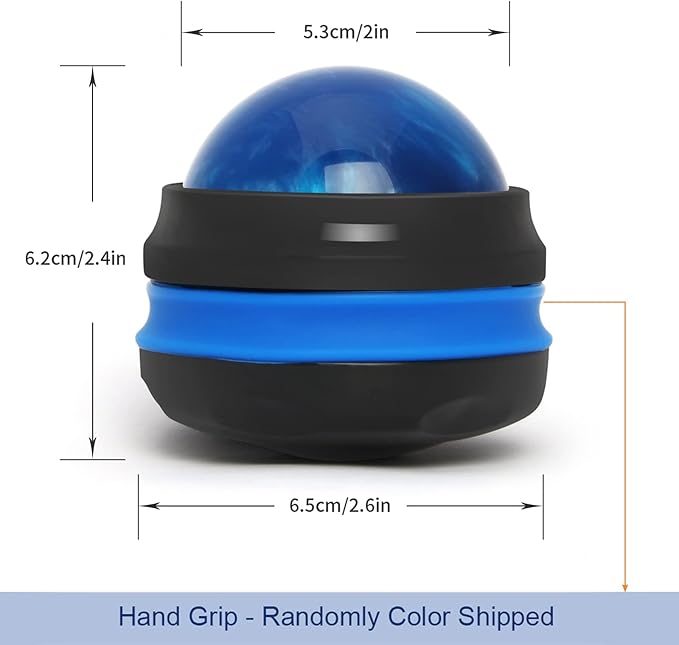 Coolrunner Massage Ball, Manual Roller Massager, Handheld Self Massage Therapy and Relax Full Body Tools for Sore Muscles, Shoulders, Neck, Arms, Legs, Back, Foot, Body (Blue)
