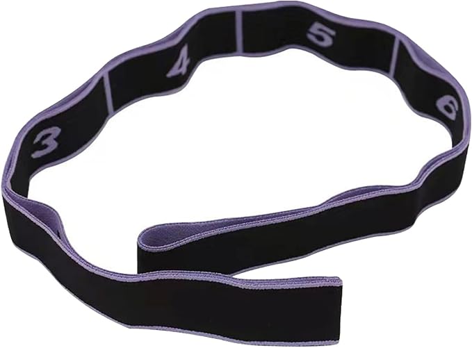 Fitness Band Elastic Stretch Strap with 8 Looped Resistance Stretching Strap for Pilates Dance Resistance