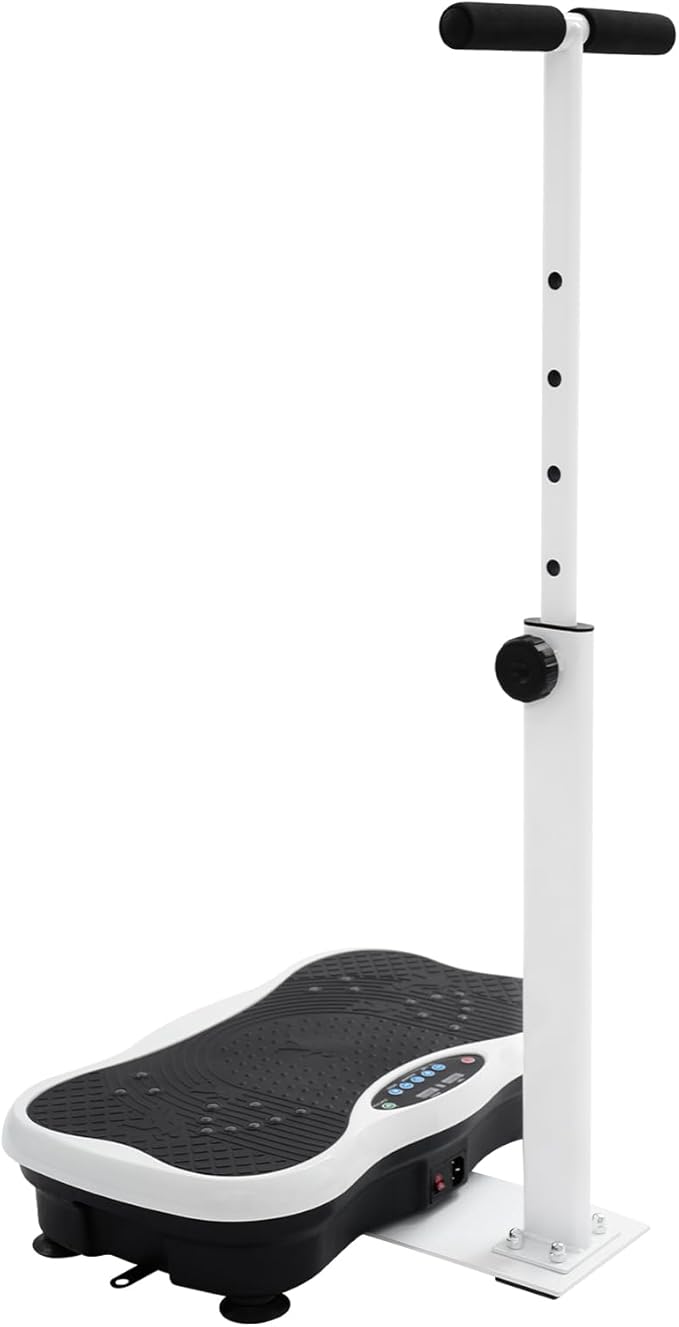 Vibration Plate Exercise Machine, Vibration Plate 330LBS Capacity, 200 Adjustable Speeds, Vibration Platform with Handrails, Shake Plate Whole Body for Lymphatic Drainage Weight Loss