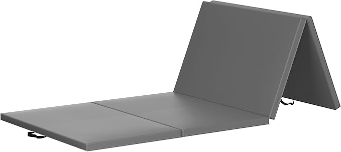 BalanceFrom 10x4 Feet 4-Panel Folding Gymnastics Mat – 2-Inch Thick Pad with Vinyl Surface and Carrying Handles for Tumbling, Yoga, Pilates, Home Workouts, and Martial Arts