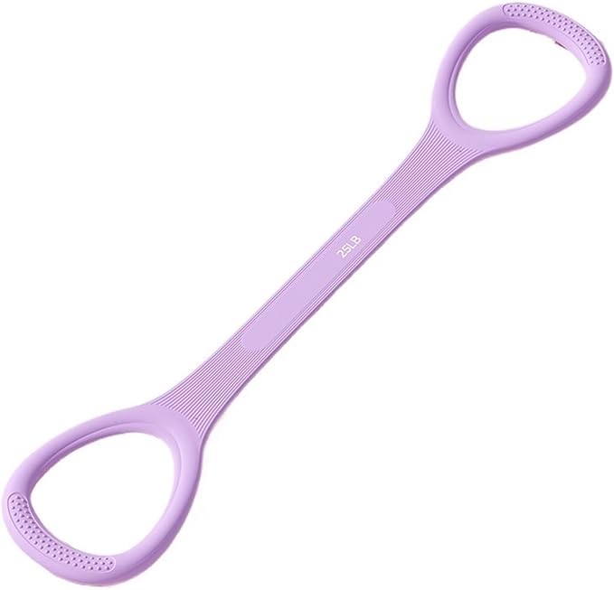 Silicone Figure-8 & Straight Resistance Band for Women - 15-35 Lbs, Yoga Back Stretching Home Workout Band