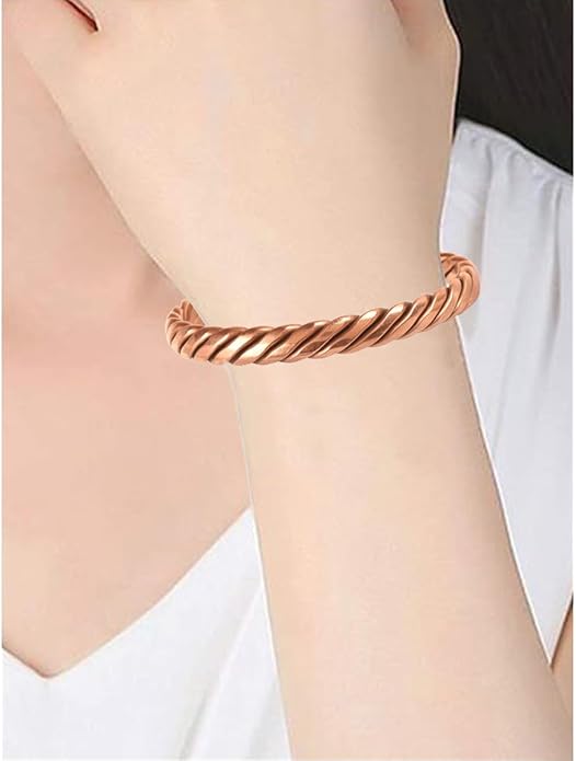 Touchstone copper bracelets | gift for men women |adjustable 100% pure solid real magnetic jewelry | handmade bracelet set combo | rope braided tibetan bangles.