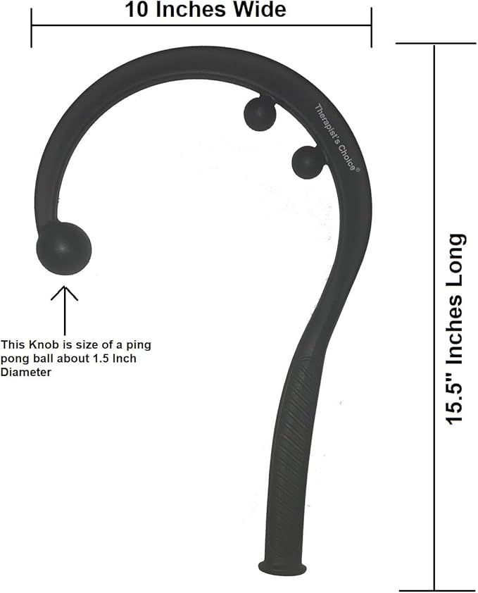 Therapist's Choice® Travel Size Pressure Point Hook Cane, Back and Neck Massager for Trigger Point Fibromyalgia Pain Relief and Self Massage, 15.5" Long, Perfect Size for Home, Office, Gym, Travel