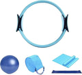 Pilates Circle Ring, 15" Durable 5 Pack Pilates Ring with Mini Ball,Padded Handles Magic Circle,Resistance Bands,Yoga Strap,Pilates Circle Equipment for Toning Core,Inner Thighs,Arms,Legs